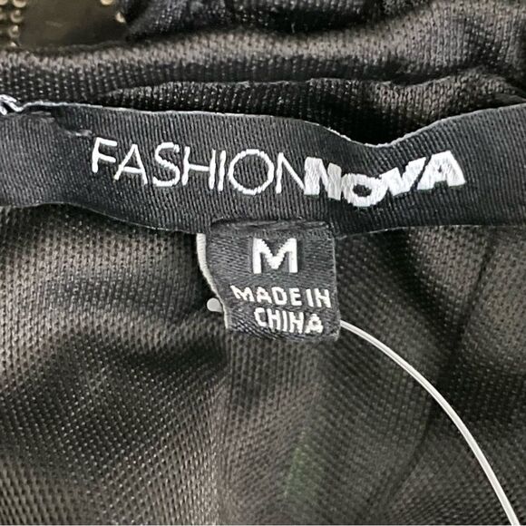 NWT Fashion Nova Stardust Sequin Mini Dress White Blue Green Black Size Medium - Picture 16 of 16